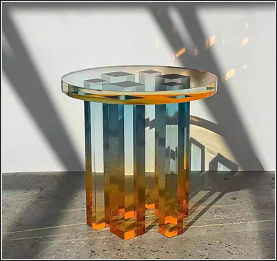 Gold Pillar Leg Side Table