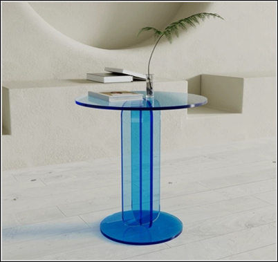 Blue Pedestal Side Table