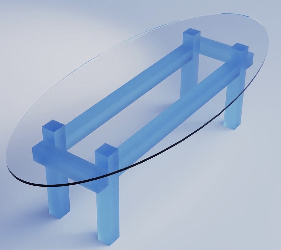 Blue Frame Coffee Table