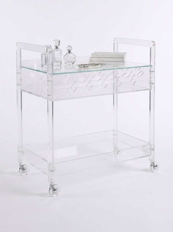 Smoked Acrylic Trolley