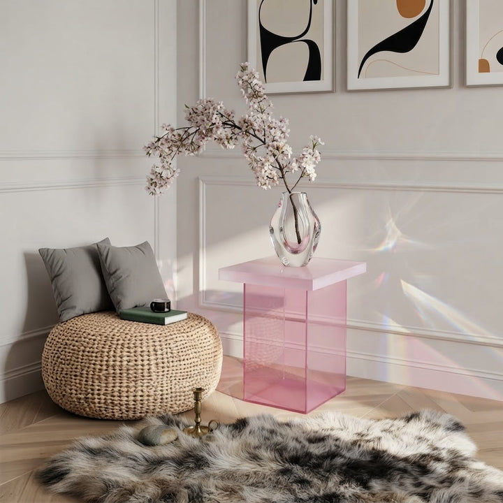 Pink Cube Side Table