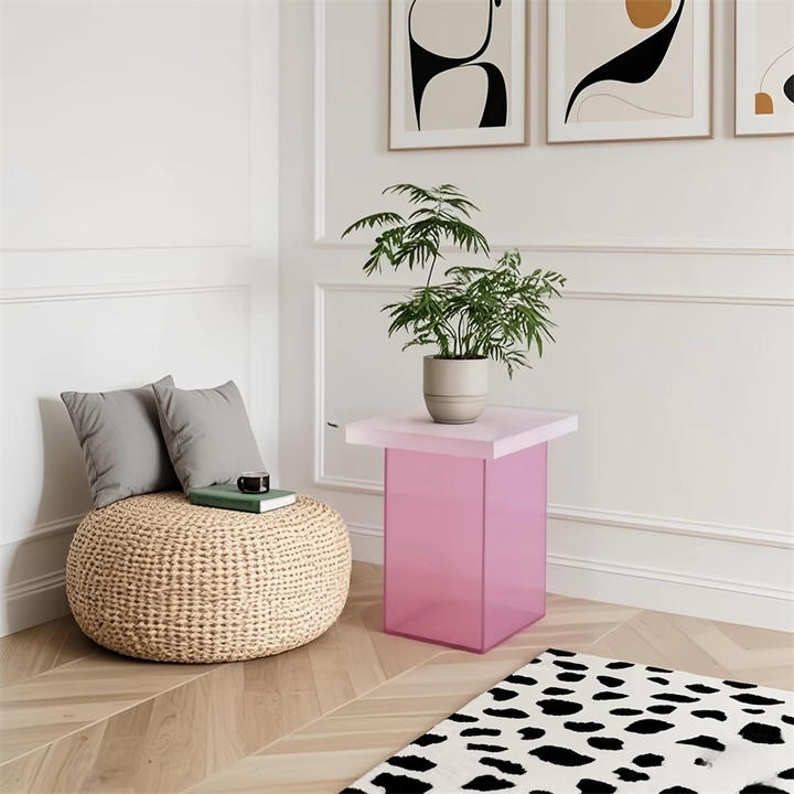 Pink Cube Side Table