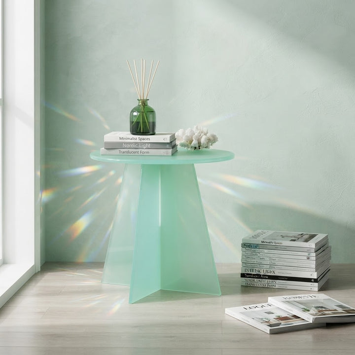 Green Pedestal Side Table