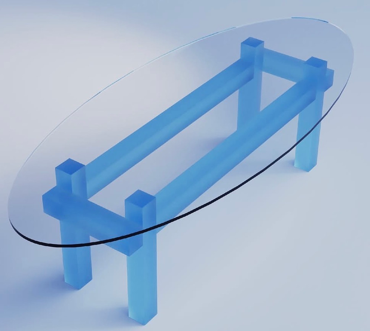 Blue Frame Coffee Table